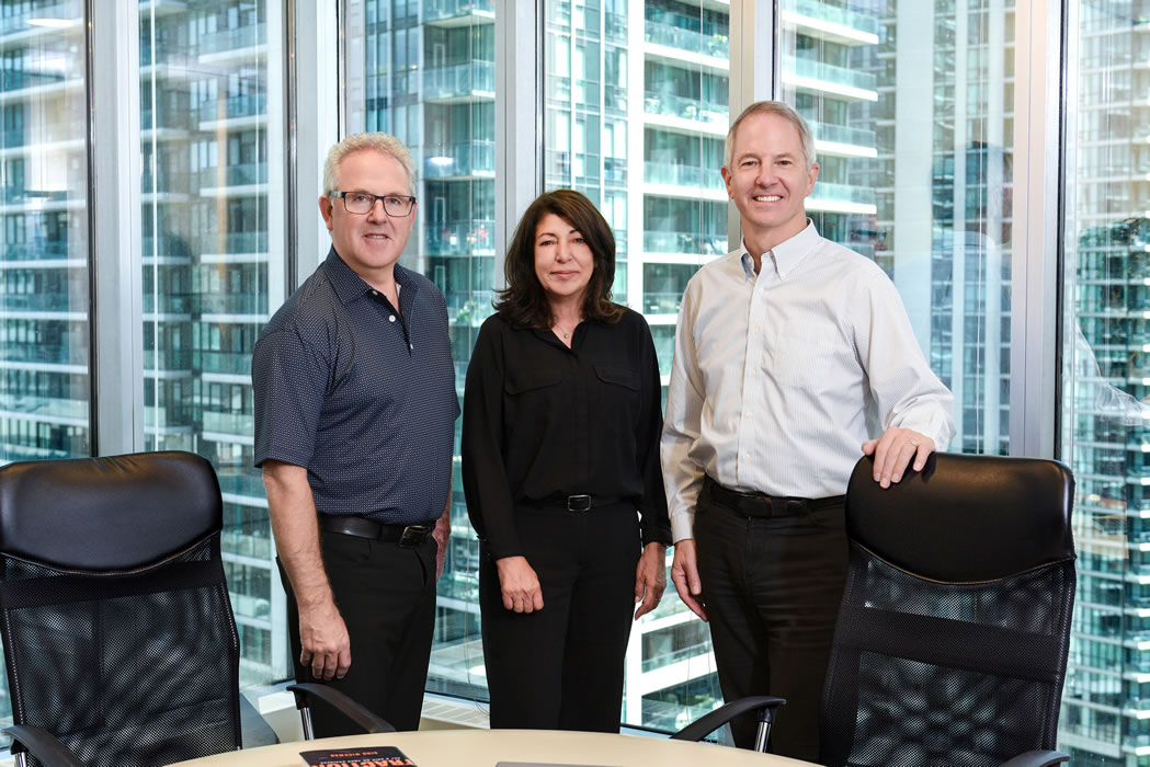 Donna Takacs, Bob Cariglia and Stephen Cummings of Rizolve Partners in Toronto